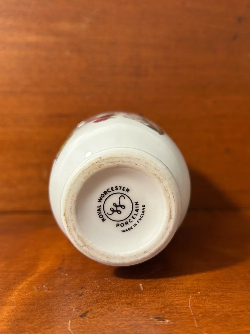 Porcelain Berry Motif Egg Cup with Silver-Tone Lid